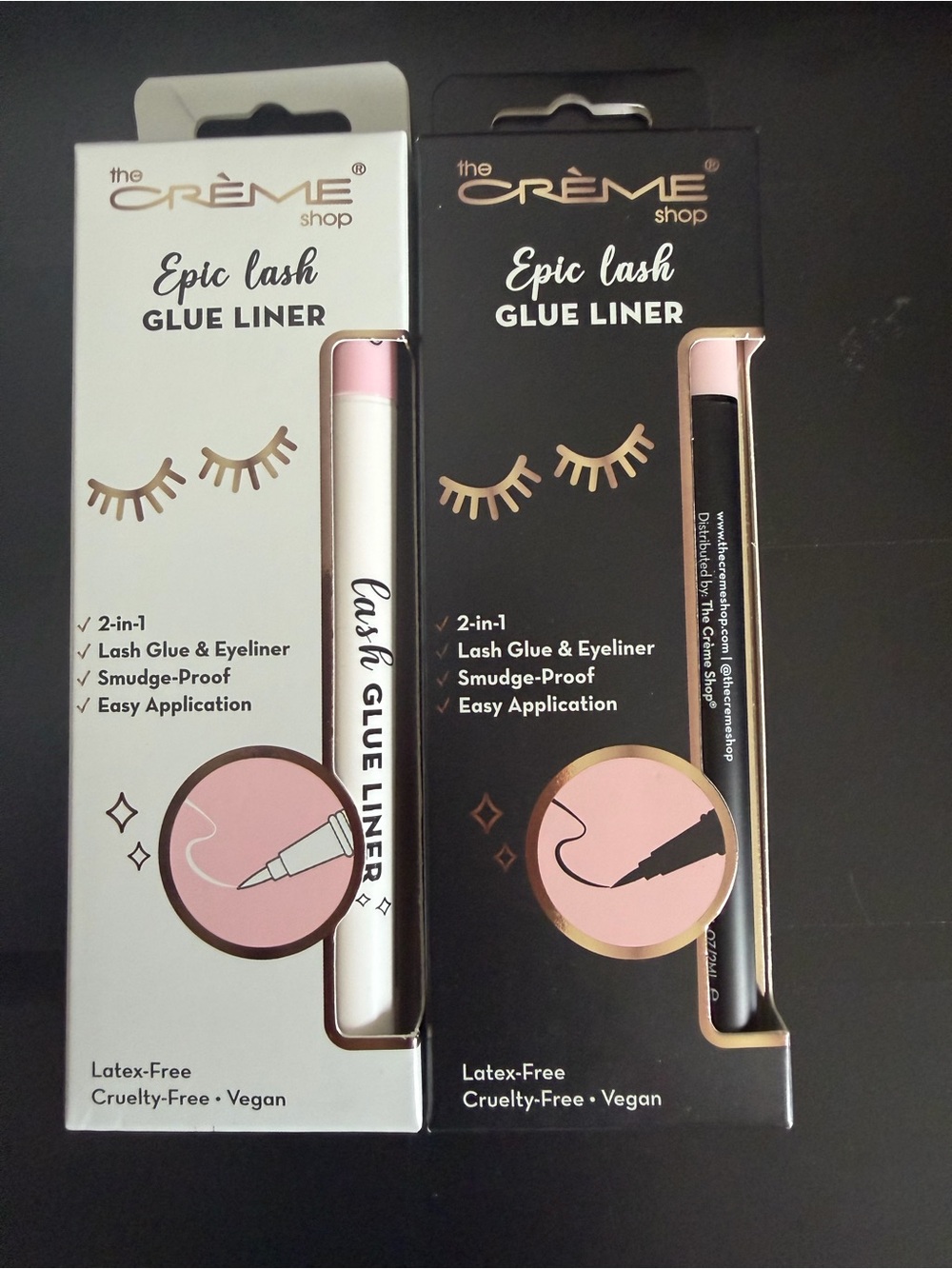 The Creme Shop - Epic Lash Glue Liner Lot of 2 - Black & Clear